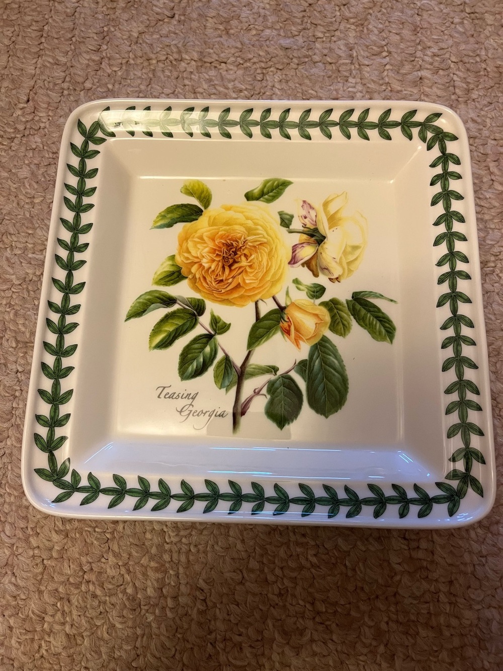 Portmeirion Square botanic roses Teasing Georgia  8.5 inch salad dessert plate